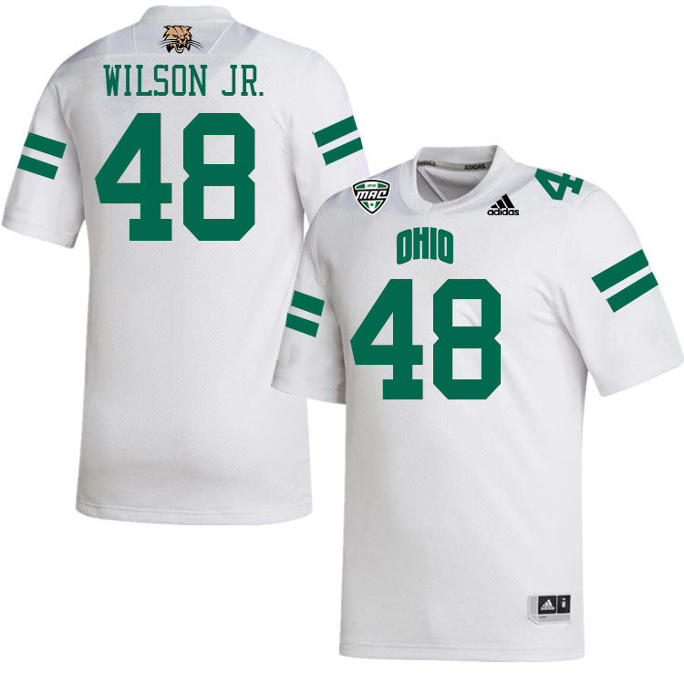 Ohio Bobcats #48 Aginon Wilson Jr. College Football Jerseys Stitched-White